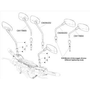 Specchietti retrovisori Piaggio Beverly 300 IE ABS Euro 4 2016-2020