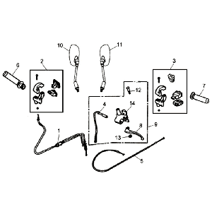 Specchietti, cavi, leva del freno, Sym Allo (WH871), champagne