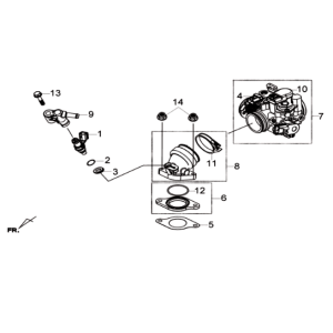 Collettore/iniettore carburante/corpo farfallato Sym Joymax 300I ABS E3 2014-2016