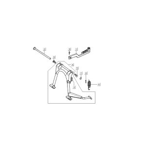 Cavalletto centrale - Cavalletto laterale - Pedale Kymco Super9 50 2 tempi AC nuovo modello argento - nero