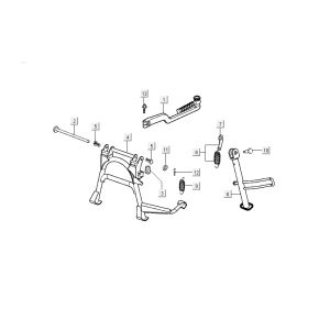 Cavalletto centrale - Cavalletto laterale - Pedale Kickstart Kymco Grand Dink 2 tempi argento