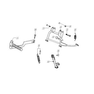 Cavalletto centrale - Cavalletto laterale - Pedale Kickstart Kymco Sento 50 4 tempi nero