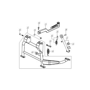 Cavalletto centrale - Cavalletto laterale - Pedale Kickstart Kymco New Dink 4 tempi bianco