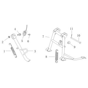 Cavalletto centrale - Cavalletto laterale - Pedale Kickstart AGM Supreme