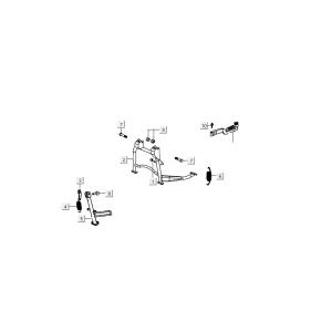 Cavalletto centrale - Cavalletto laterale - Pedale kickstart kymco Agility FR 12' 4 tempi Euro 4 nero