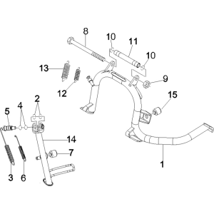 Cavalletto centrale - Cavalletto laterale per Vespa GTS 250 ie 2005-2009 (con ABS)