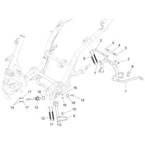 Telaio - Cavalletto Centrale Piaggio New Fly 4 tempi 2V