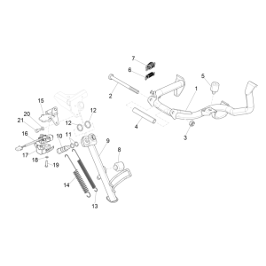 Cavalletto Centrale - Cavalletto Laterale Vespa GTS 125 IE ABS Euro 5 2021