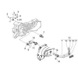 Motorino di avviamento - Bendix - Asse Kickstarter - Pedale kickstart Piaggio New Fly 4 tempi 2V