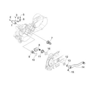 Motorino di avviamento - asse Kickstarter - Pedale Kickstart - Bendix Vespa Sprint 50 4 tempi 2V 25km/h