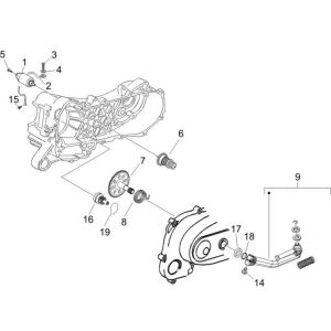 Motorino di avviamento - Bendix - Asse Kickstarter - Pedale kickstart Piaggio Zip 2000 4 tempi AC