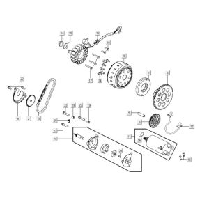 Motorino di avviamento Kymco Xciting 400i nero opaco