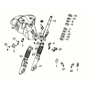 Sterzo vocale - cuscino anteriore Sym Fiddle IV 50 E5 Green (GN-546U)