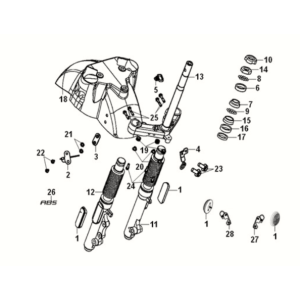Steering stem - front cushion Sym Fiddle IV 125i LC ABS E5 2020-2021 GRAY (GY-7547UL)