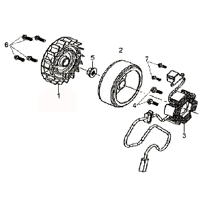 Accensione - Statore - Volano Sym Fiddle II (BK-7C) grigio ferro