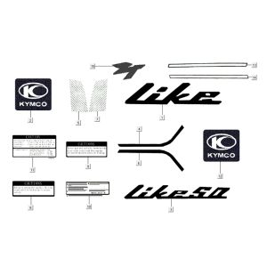 Emblemi - Adesivi - Logo Kymco Like TT 4 tempi diamantato bianco