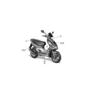 Emblemi - Adesivi - Logo Kymco Super9 50 2 tempi AC nuovo modello argento - nero