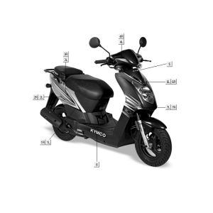 Emblemi - Adesivi - Logo 1 Kymco Agility 10' 4-stroke bianco argento