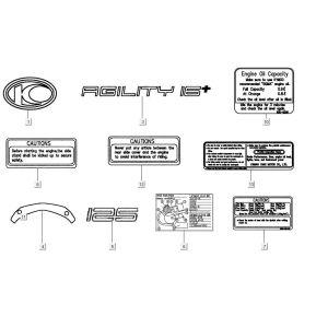 Emblemi - Adesivi - Logo Kymco Agility 16+ 125 Argento metallizzato opaco