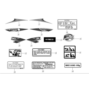 Emblemi - Adesivi - Logo Kymco Agility FR 12" 4 tempi Euro 4 blu