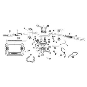 STRG. handle - speed meter Sym ADX 125i ABS+ TCS E5 2023