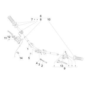 Volante - Cilindro freno - Leve freno - Manopole Piaggio New Fly 4 tempi 4V