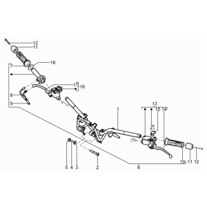 Volante - Cilindro freno - Cavo acceleratore - Manopole Piaggio Beverly 125 RST 4V Euro 3 2010-2015