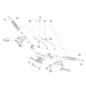 Volante - Cilindro freno - Cavo acceleratore - Manopole Piaggio MP3 300 LT Sport 2009-2014