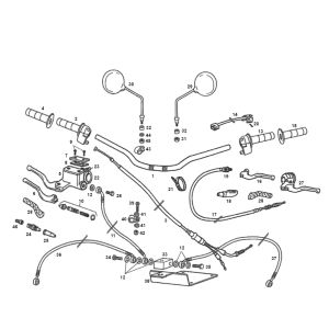 Volante - cilindro del freno - leva del freno - specchietti - cavi Derbi Derbi Senda SM DRD vecchio modello