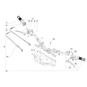 Volante - Cilindro freno - Cavo acceleratore - Manopole Vespa Sprint 125 3V IE ABS