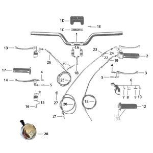 Volante - Leva freno - Manopole - Cavi Zundapp C50 Sport 517-21L0