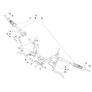 Volante - Cilindro freno - Cavo acceleratore - Manopole Piaggio MP3 300 HPE/300 HPE Sport ABS Euro 5 2020-2022