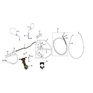 Volante - Cilindro del freno - Leva del freno - Specchietti - Cavi Rover Fun 4 tempi