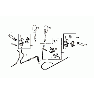 Cavi per leve freno manubrio Sym Allo Euro 4 (BK-5560S) nero brillante