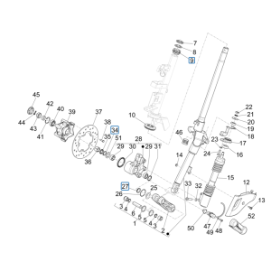 Forcella anteriore - Cuffia Vespa Sprint 50 4 tempi IGET 3V Euro 5