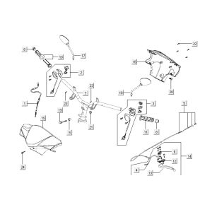 Volante - Componenti dello sterzo Kymco Agility 12' 4 tempi neri