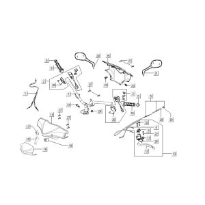 Volante - Componenti dello sterzo Kymco Super9 a 2 tempi nuovo modello argento
