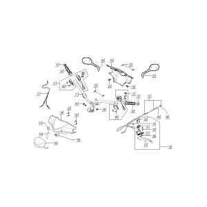 Volante - Componenti sterzo Kymco Super9 50 2 tempi AC nuovo modello rosso