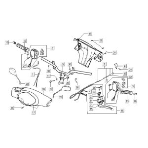 Volante - Componenti sterzo Kymco Yup 50 2 tempi AC nero lucido