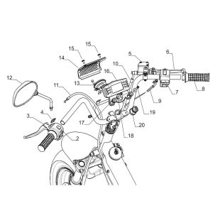 Contachilometri - Specchietti - Sterzo - Leve freno Moto Martin Tir 10 pollici 50 2 tempi AC 45 km/h