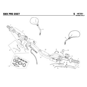 Volante - Componenti sterzo Rieju SMX pro nero 2008 2 tempi