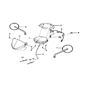 Coperchio sterzo - Contachilometri - Cavo contachilometri - Specchietti Sym Mio (tutti i colori)
