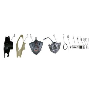 Coperchi sterzo - Contachilometri - Cabina di guida - Faro AGM Fly nero