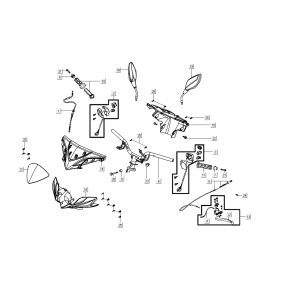 Volante - Componenti sterzo Kymco Super8 Street 50i Euro 4 Matt Grey