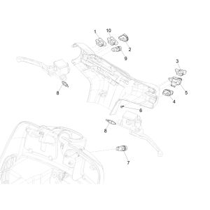 Interruttori - Pulsanti Vespa GTS 300 HPE 4V IE ABS Euro 4 2019