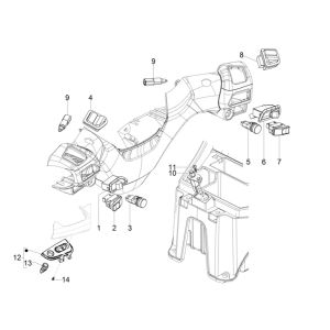 Interruttori a manubrio Piaggio MP3 300 HPE/300 HPE Sport ABS Euro 5 2020-2022