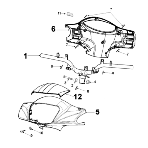 Stuurstang Peugeot Tweet 125 V E3 2013-2017 JET BLACK (M7)