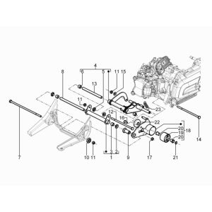 Sospensione motore Piaggio Beverly 300 IE ABS Euro 4 2016-2020