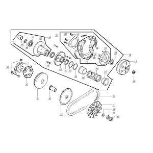 Variatore - Frizione - Cinghia trapezoidale Kymco Super8 Street 50i Euro 4 Grigio Opaco