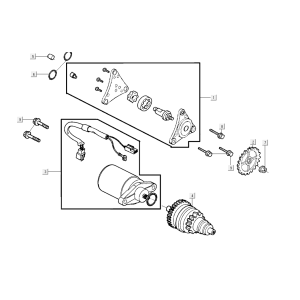 Motorino d'avviamento - Bendix - Pompa olio KYMCO Super8 Street 50i Euro 4 nero opaco